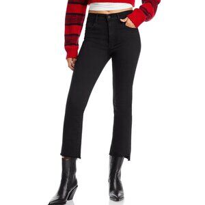MOTHER The Insider High Rise Crop Step Fray Bootcut Jeans